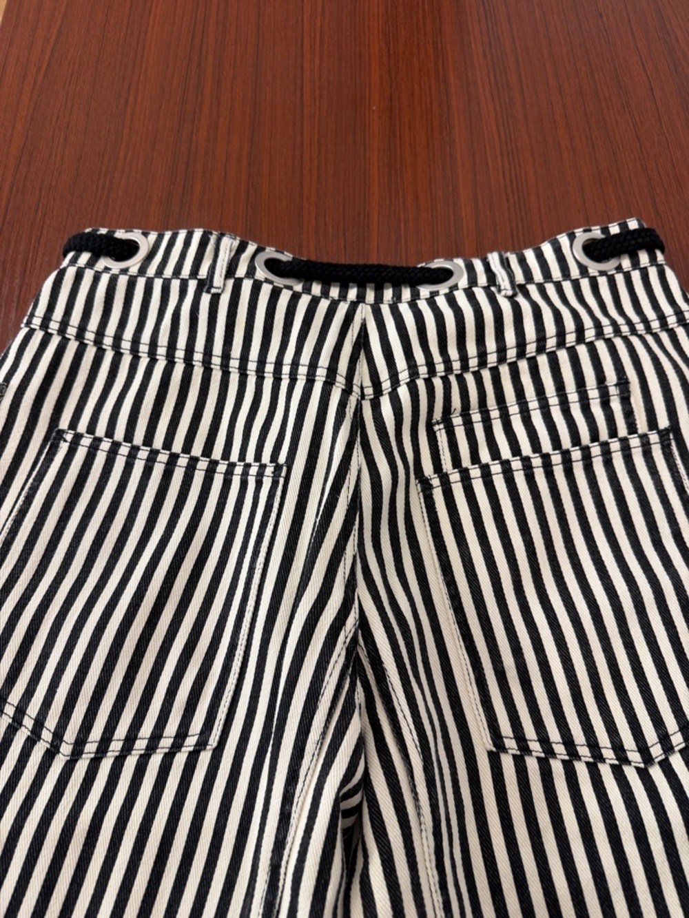 Striped Black & White Casual Pants - Picture 5 of 5